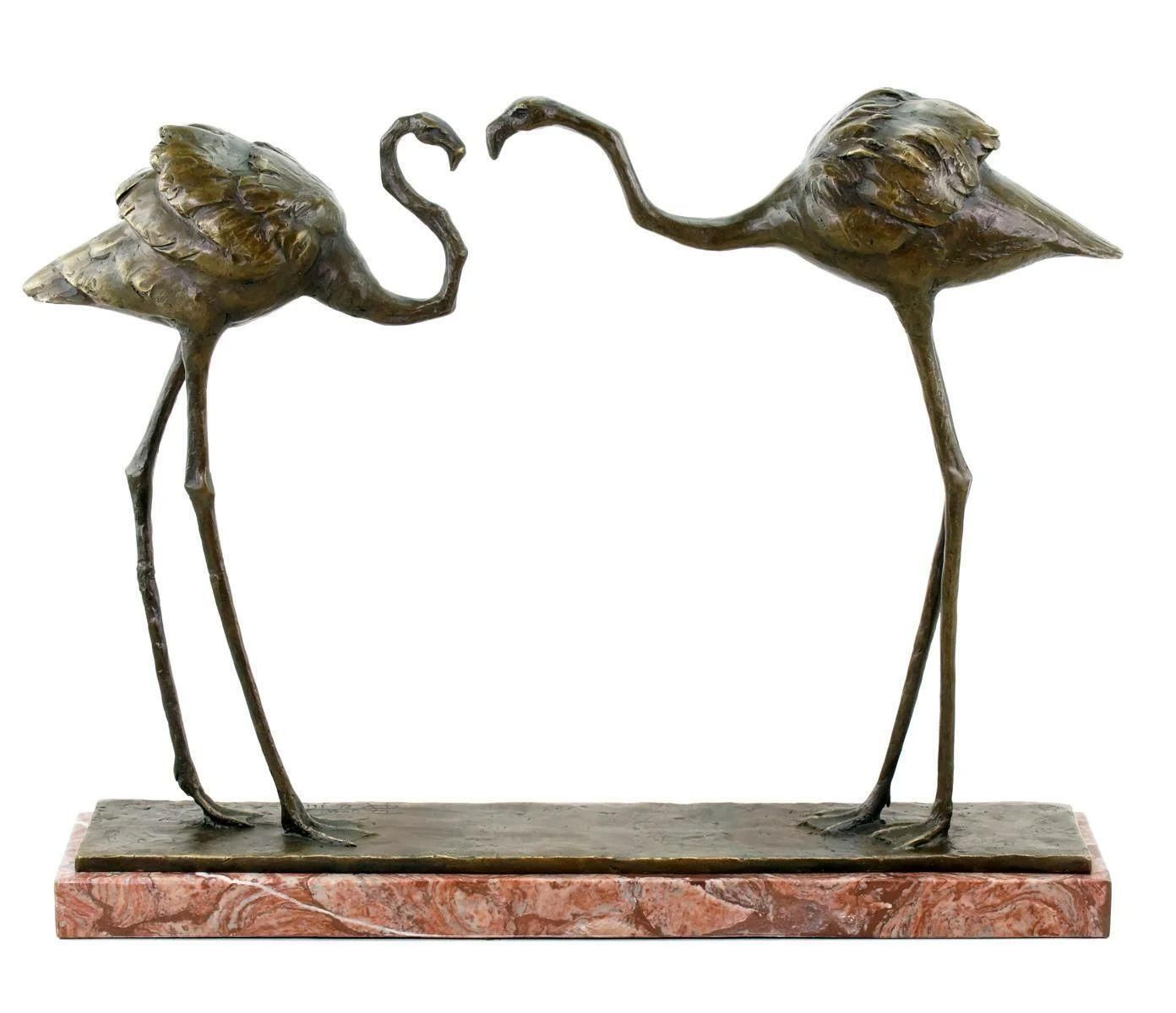 Bronze Statue Of Two Pink Flamingos In The Style Of Rembrandt Bugatti photo 3666.0