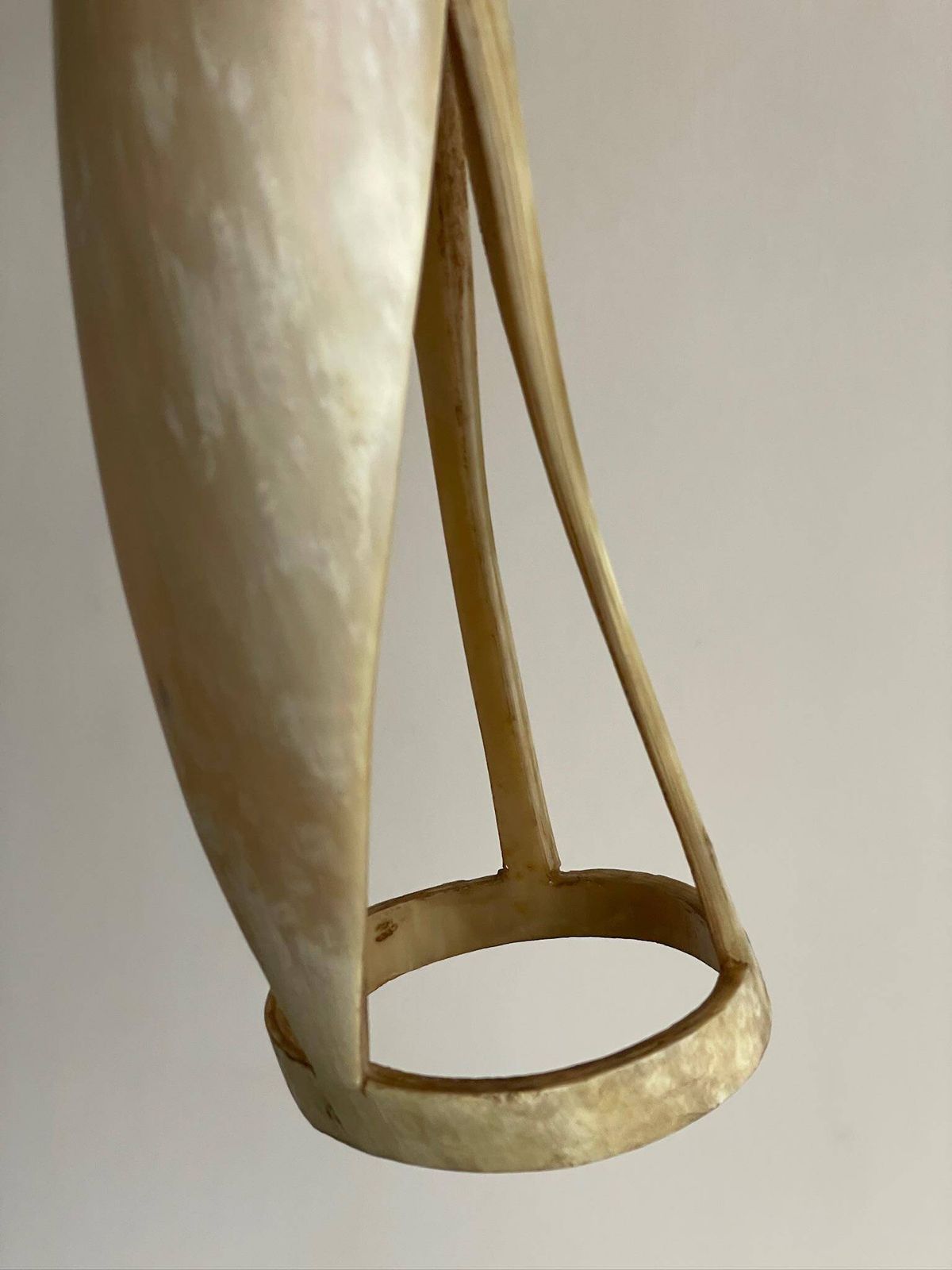 Extra Large Mid Century Sculpture Carved Bone Or Horn Of A Heron photo Art