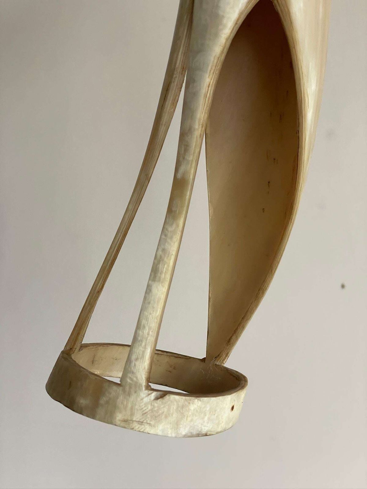 Extra Large Mid Century Sculpture Carved Bone Or Horn Of A Heron photo vintage