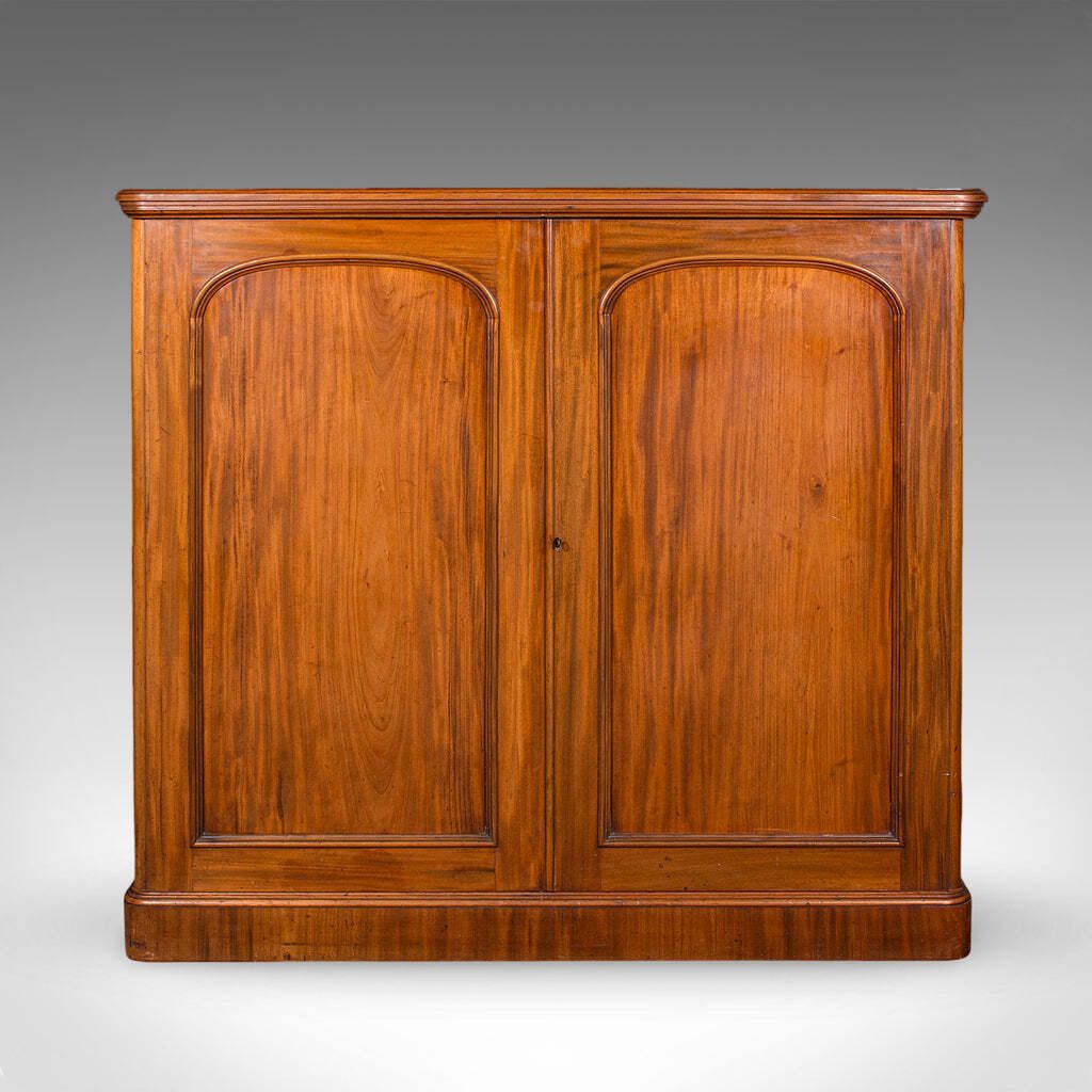 Large Antique Captain's Bookcase, English, Enclosed Book Cabinet, Late Victorian photo for sale