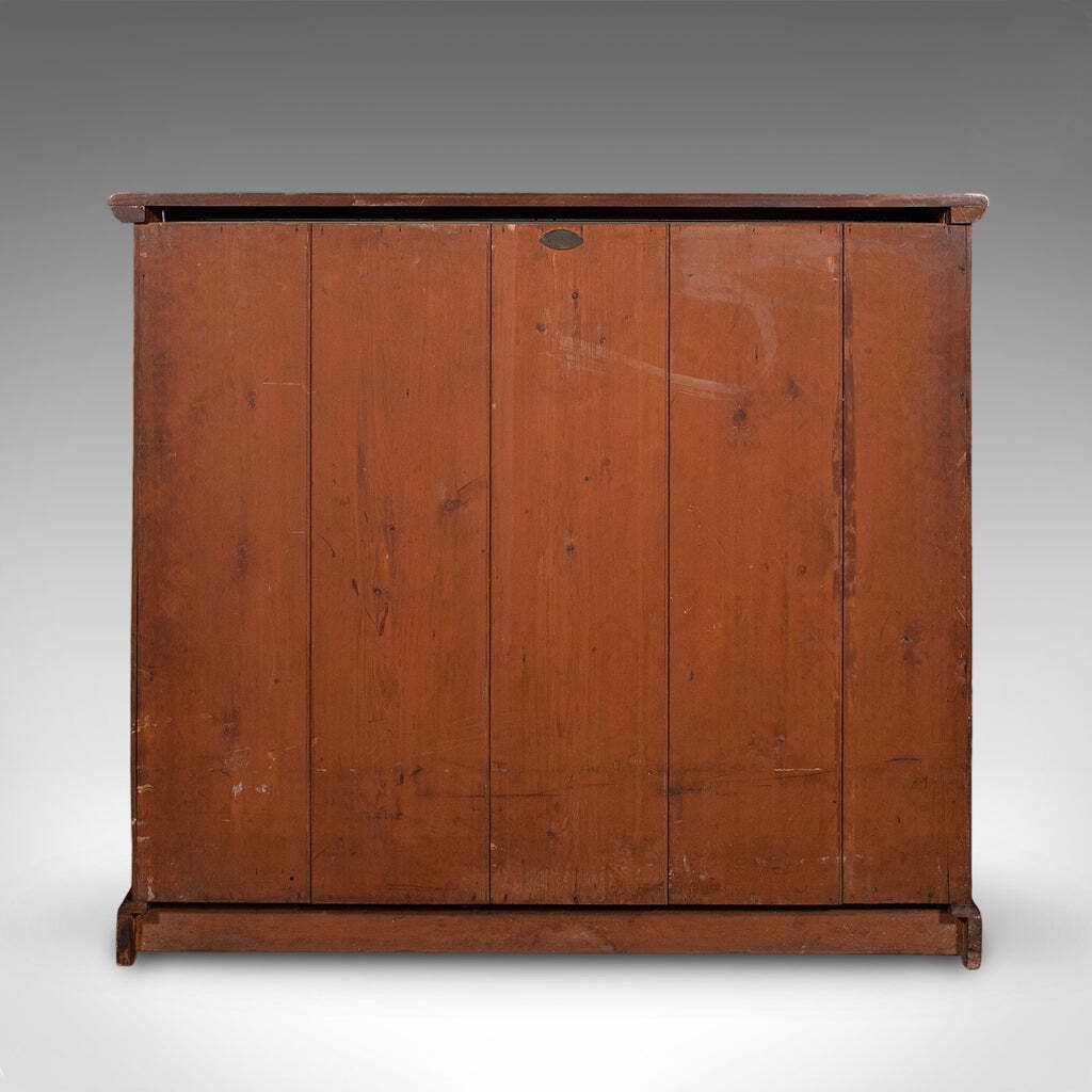 Large Antique Captain's Bookcase, English, Enclosed Book Cabinet, Late Victorian photo vinterior