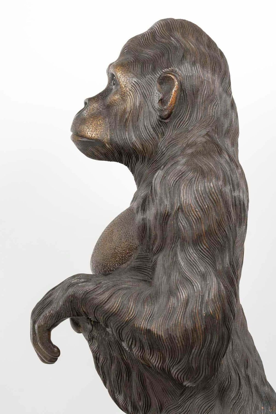 Large Carved Wooden Gorilla Sculpture, 20th Century. photo vintage