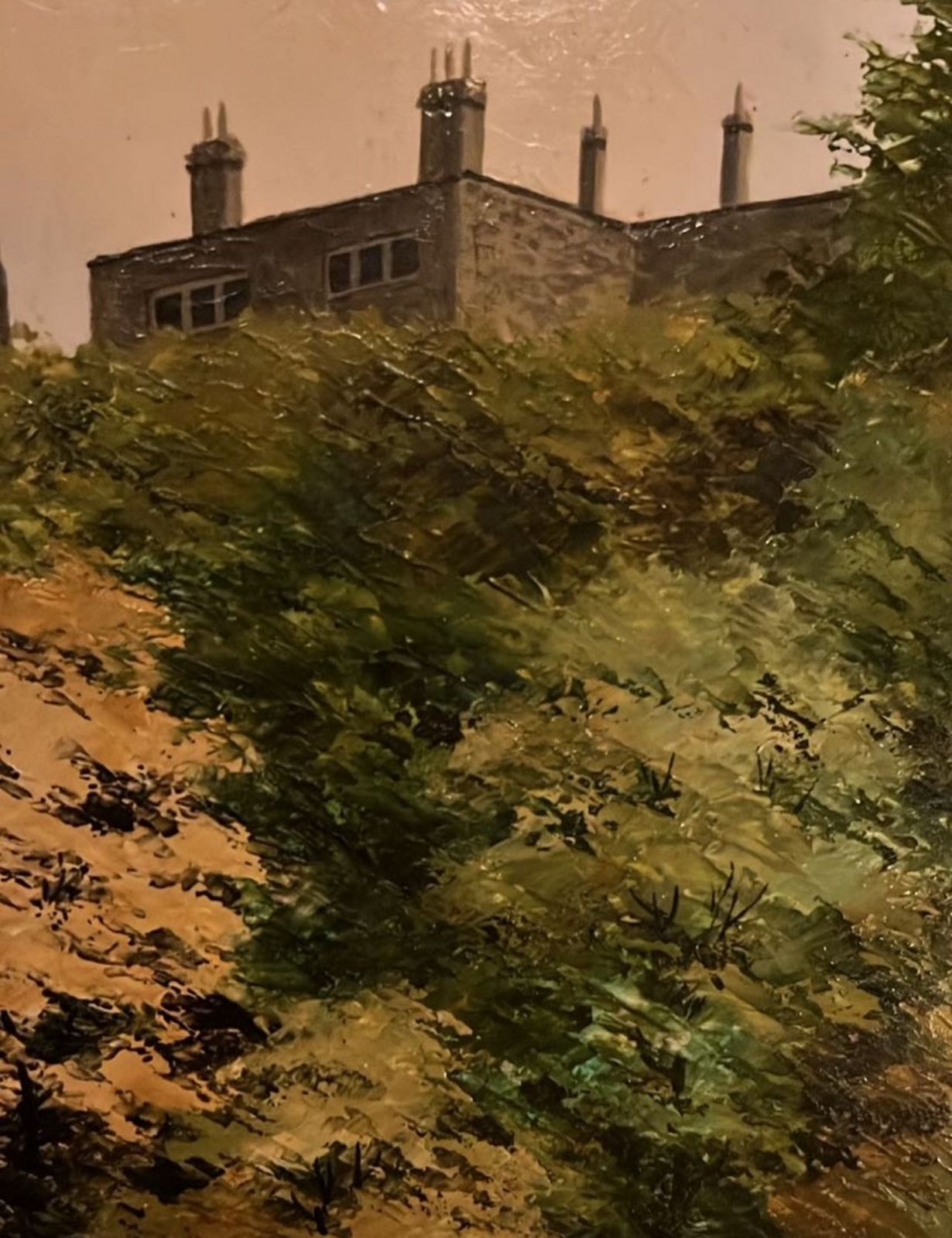 Vintage Oil Painting Of Durham Cathedral & Fulling Mill, J.C. Madgin (1979) photo for sale