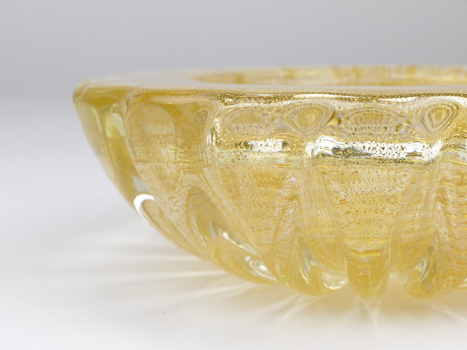 Ercole Barovier & Toso Cordonato D’oro Golden Murano Glass Bowl, Italy, 1960s photo Home Decor