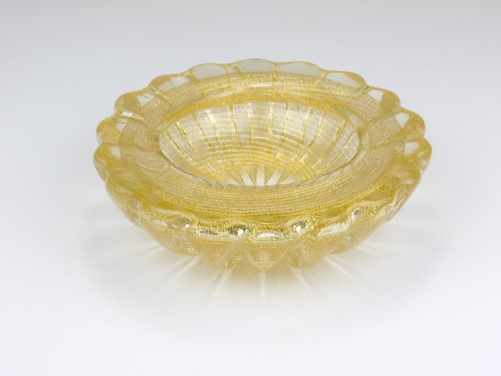 Ercole Barovier & Toso Cordonato D’oro Golden Murano Glass Bowl, Italy, 1960s photo buy