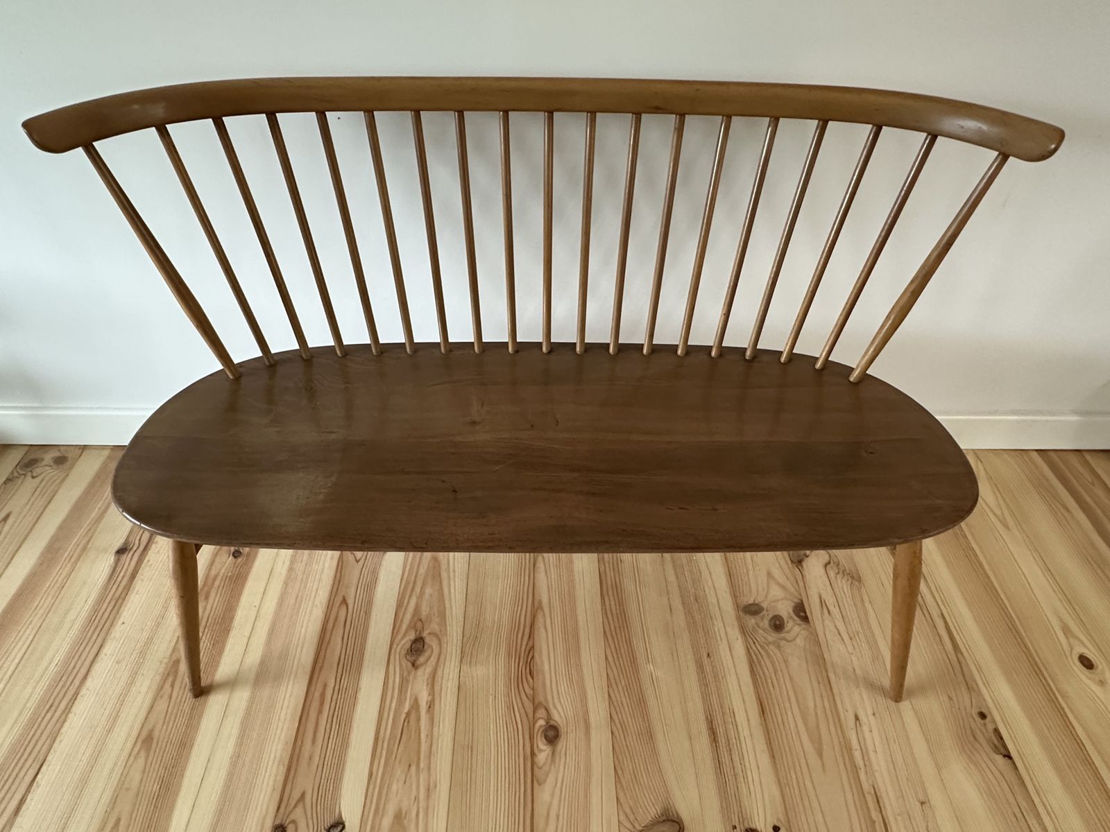 Vintage Ercol Love Seat Model 450 Ercol Natural Finish Elm photo furniture