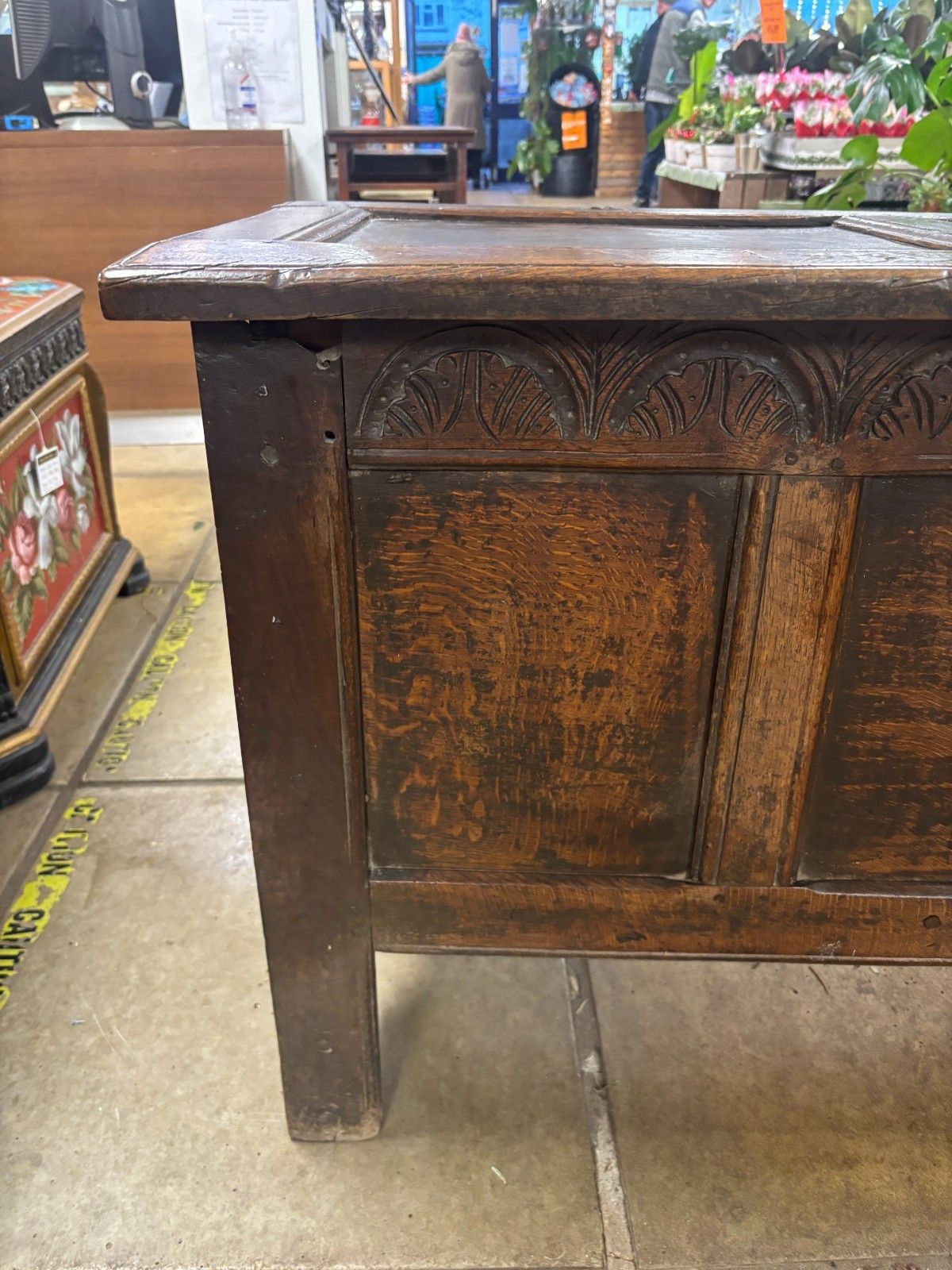 Antique 17th Century Oak Coffer As Found photo furniture