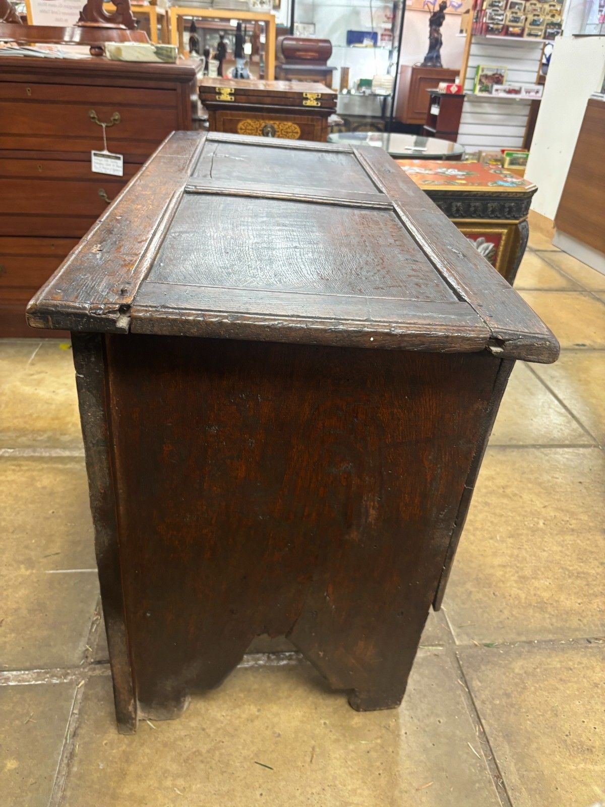 Antique 17th Century Oak Coffer As Found photo vinterior