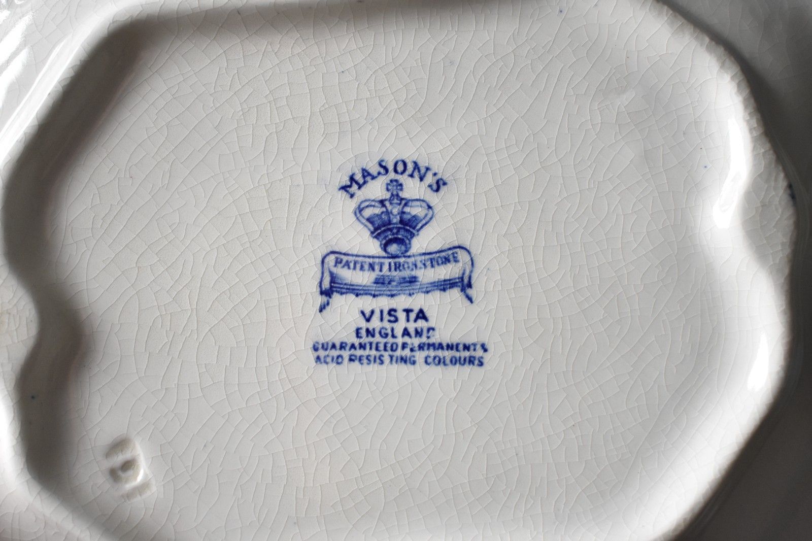photo for sale Vintage Masons Blue Vista X 2 Tureen With Lid And Stand Ironstone England (L)