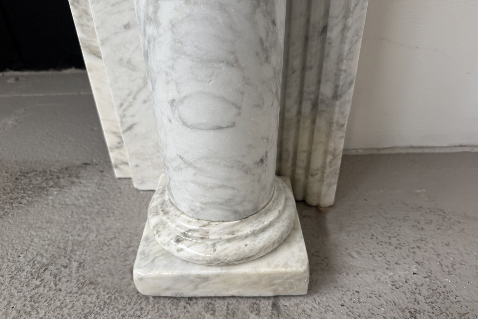 14000.0 Antique Georgian Pillared White Marble Fireplace Surround. photo