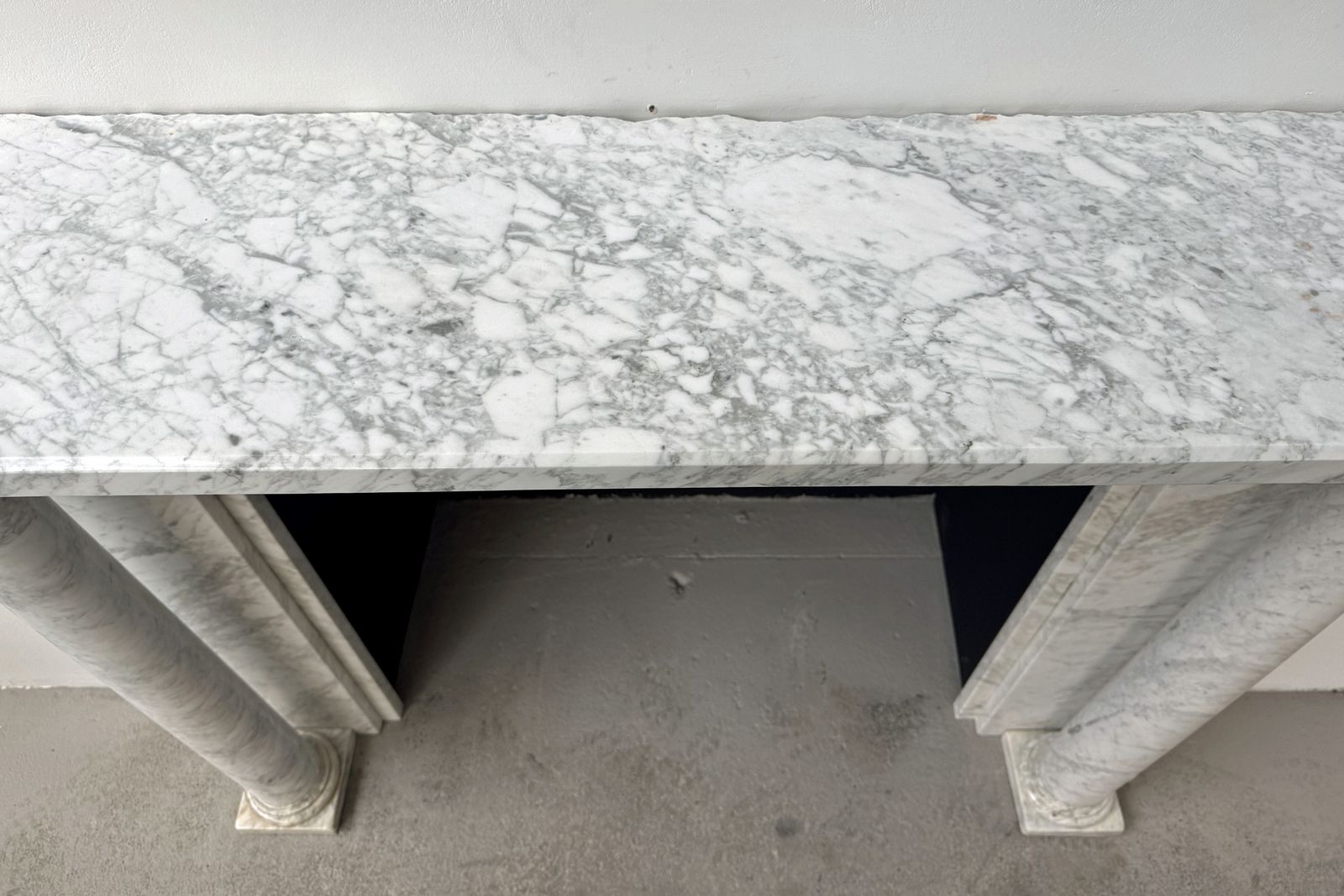 photo buy Antique Georgian Pillared White Marble Fireplace Surround.