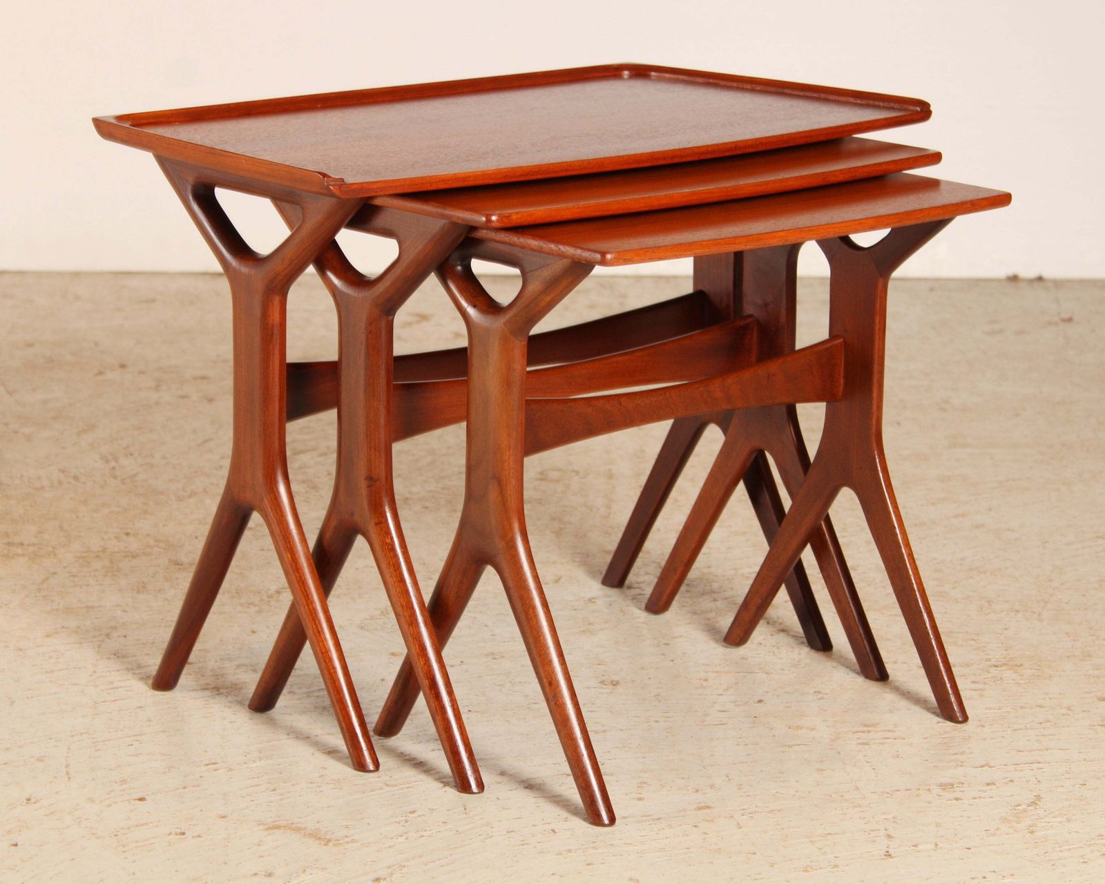 Danish Mid Century Teak Nest Of Tables By Johannes Andersen For Cfc Silkeborg, Circa 1960s