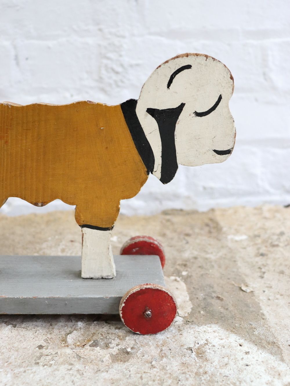Lovely Antique French Wooden Pull Along Toy photo buy