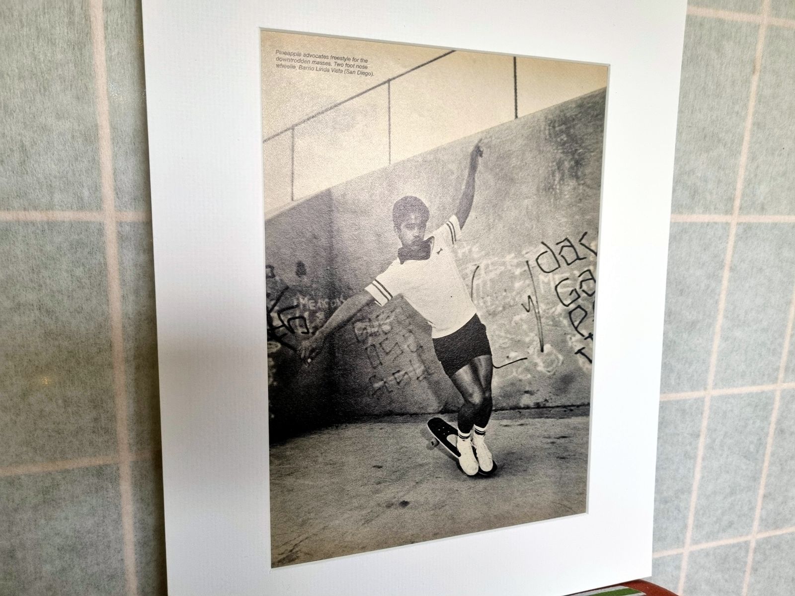 Skate Culture Photo Page, 1980s Freestyle Skateboarding Print, Doug Pineapple Saladino G&S Era, Collector Art, San Diego Barrio Linda Vista photo 275.0