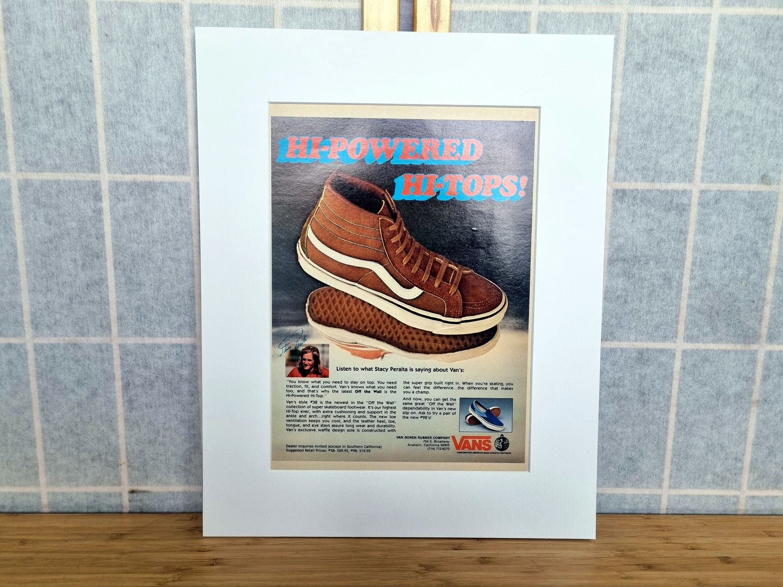 Vans Hi Top Skateboarding Magazine Advertisement, Original Vintage Waffle Sole Sneaker Ad, Rare Off The Wall Era Ephemera