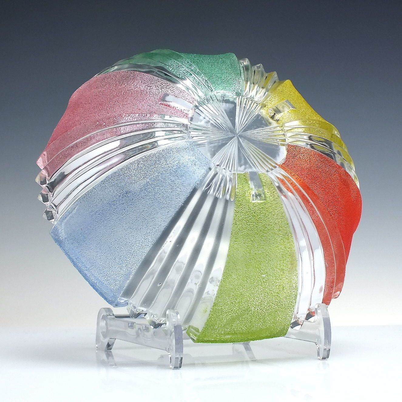 Art Deco Harlequin Glass Dessert Bowl Set C1930 50 photo for sale