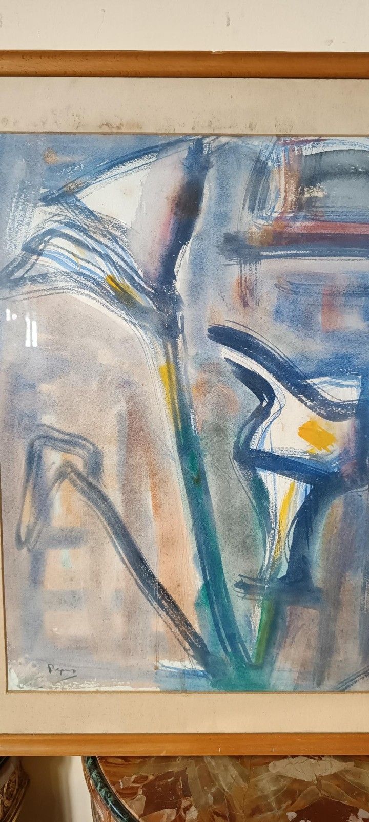 Enzo Pregno Mixed Media Painting. (Alexandria Of Egypt, 1898 Florence, 1972) photo vinterior