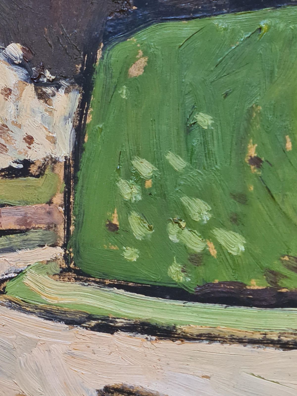Jean Arène Colourful French Expressionist Landscape, Promeneur Au Pigeonnier, 2006 photo vintage