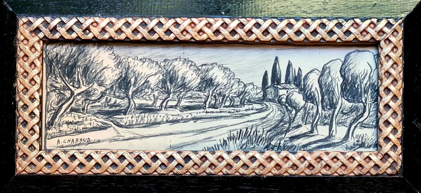 Auguste Chabaud French Landscape, Fauvist Drawing, The Olive Grove, 1900s photo furniture