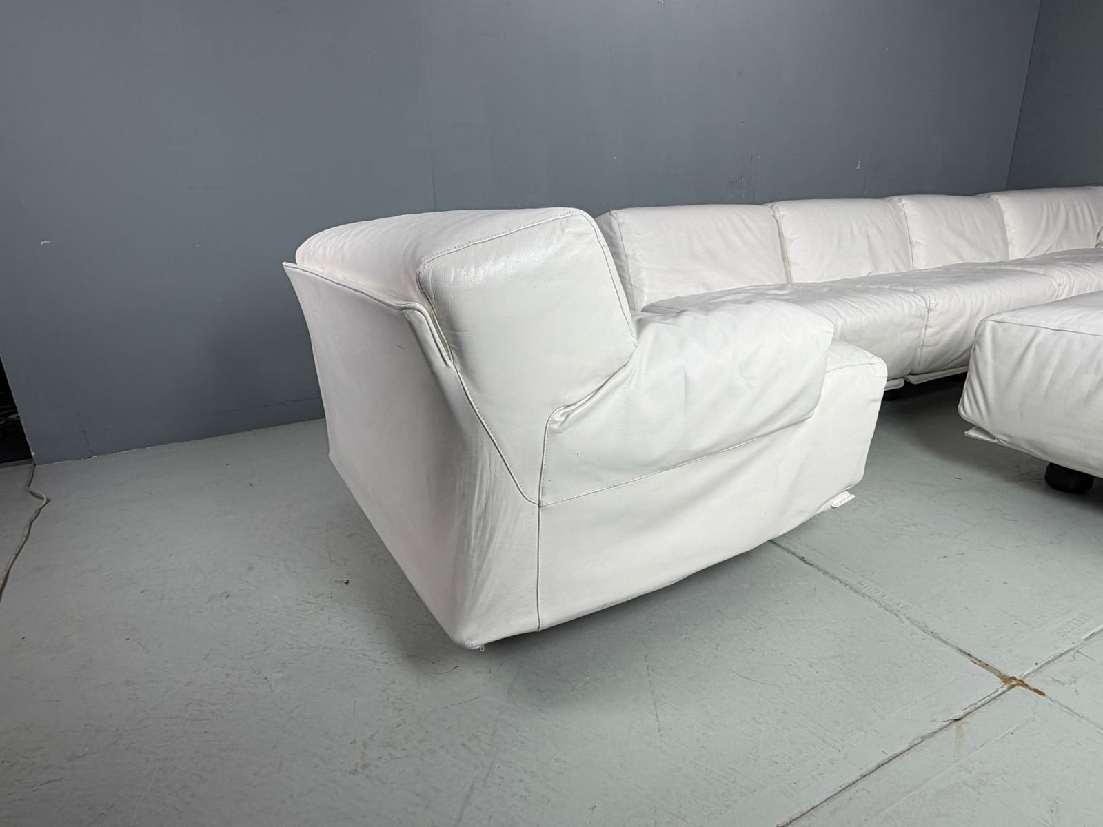 Furniture Leather 5 Seater Sofa "Fiandra" By Vico Magistretti For Cassina, 1970, Italy photo