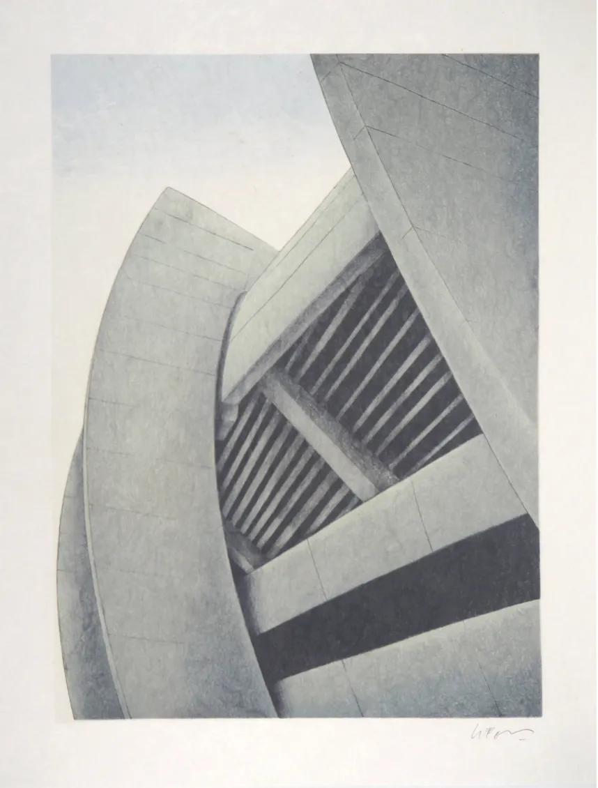 Alain Le Foll Original Lithograph Signed 1978 41x32 Cm Vgc Arch Stadium