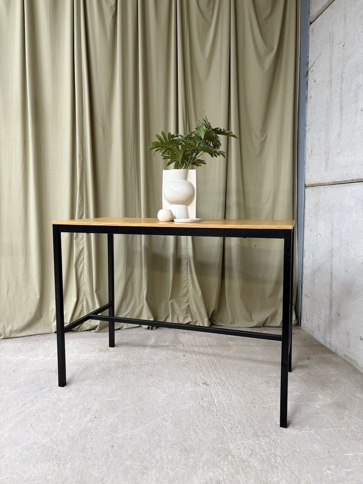 Industrial Mid Century Vtg Style Dining Kitchen Bench High Bar Table Island R953 photo Furniture