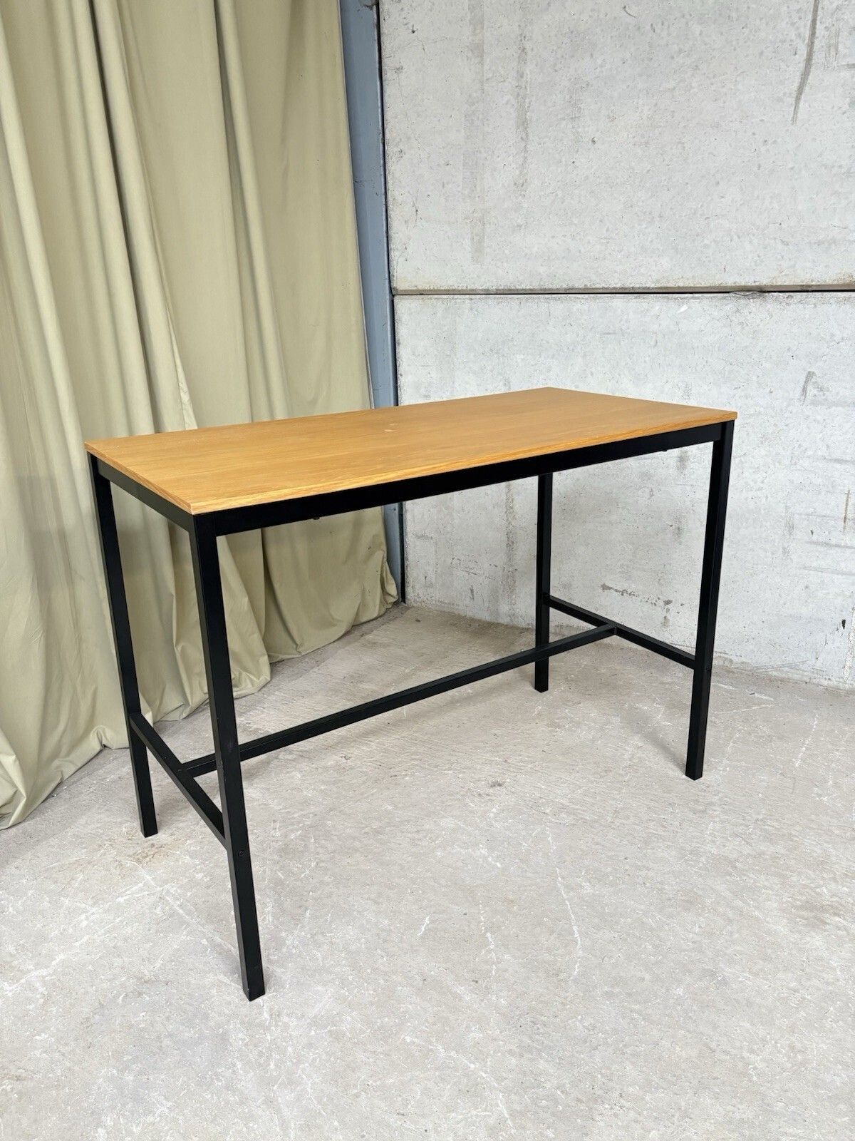 Industrial Mid Century Vtg Style Dining Kitchen Bench High Bar Table Island R953 photo vinterior