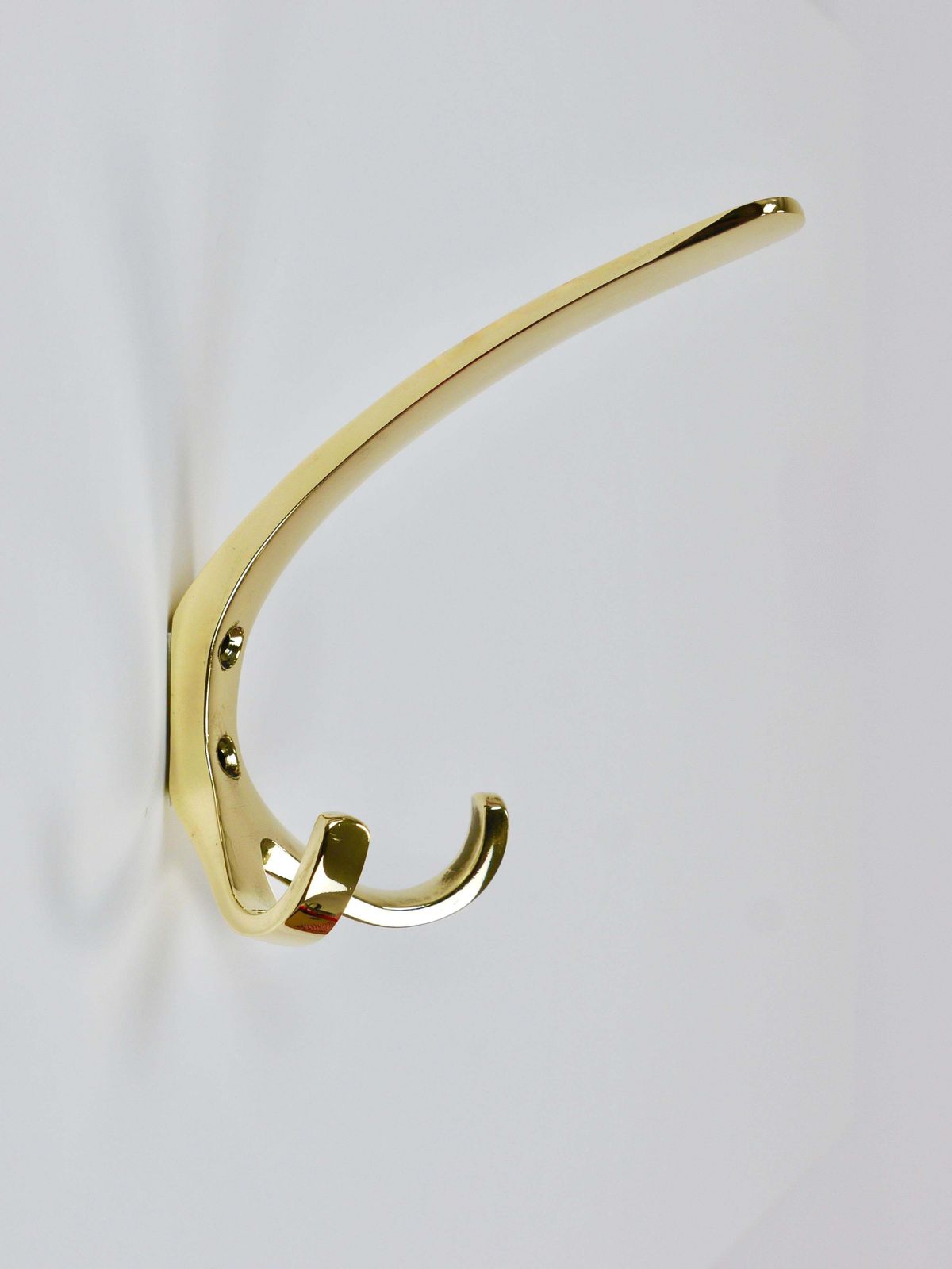 Up To 11 Herta Baller Mid Century Brass Coat Double Wall Hooks, Vienna, 1950s photo vinterior