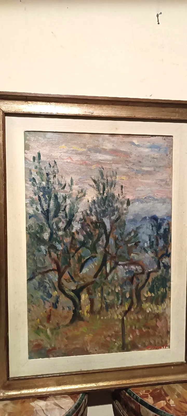 Oil Painting On Canvas Landscape Trees Christine Oswalt Fishermen photo Art