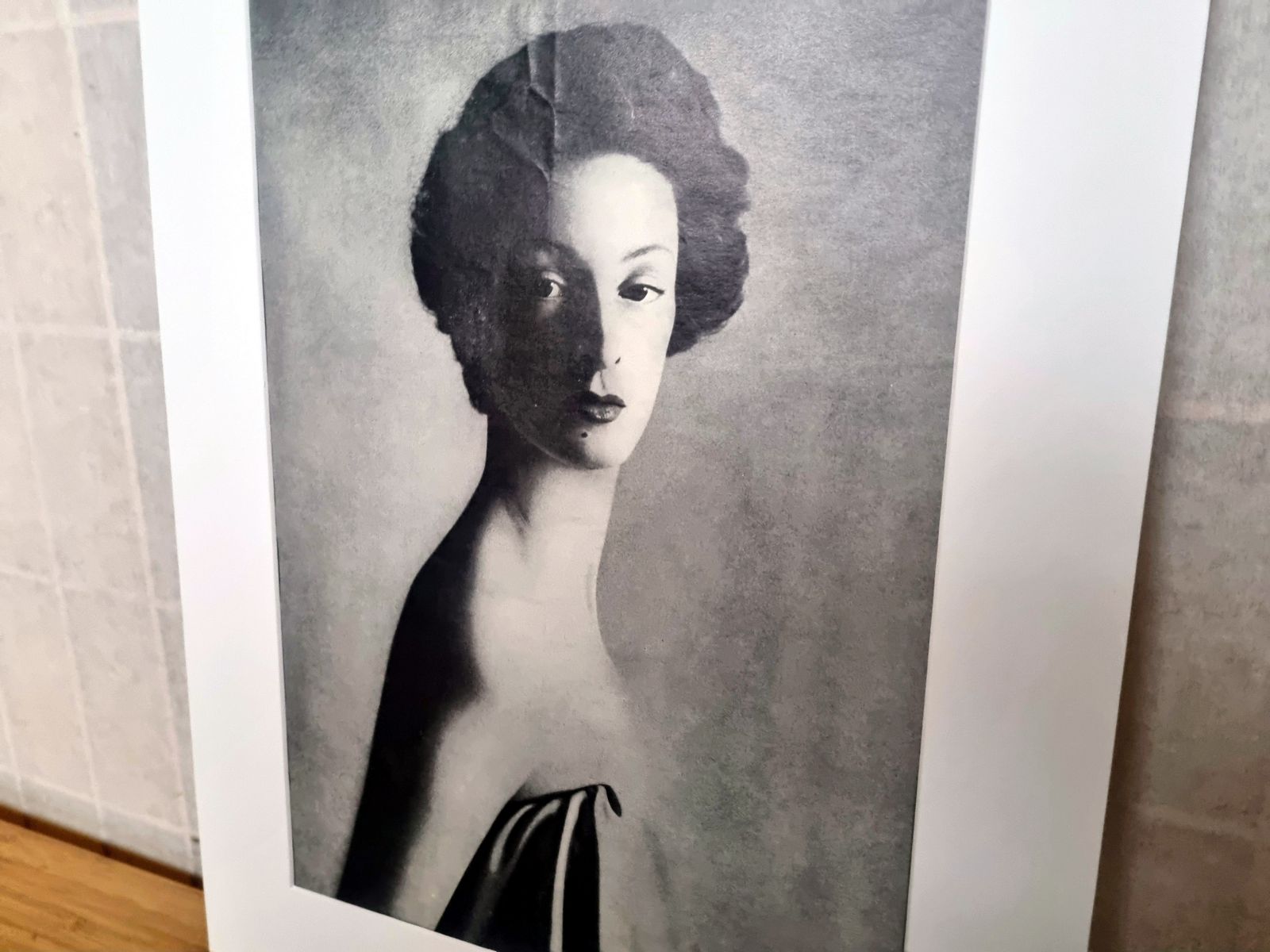 Vintage Fashion Photography Magazine Print, Richard Avedon Marella Agnelli, 1953 Portrait, 1960s Page, Large Format, New York Black & White photo for sale