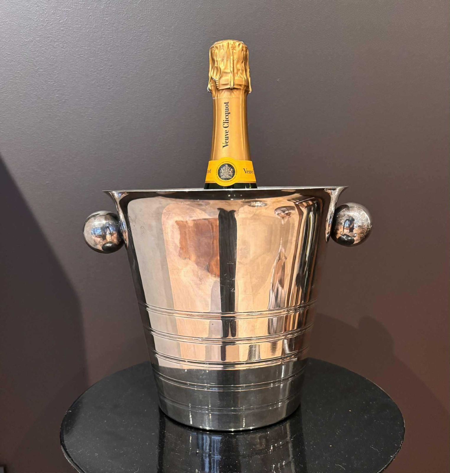 Champagne Bucket Silver Plated Art Deco Style Bar Cart Decor Christmas Table Wine Chiller Cooler Gift For Wedding Gift Man Cave photo for sale
