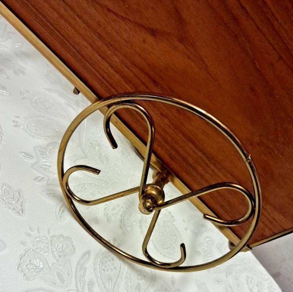 Mid Century Magazine Rack In A Cart And Brass Style photo Home Decor