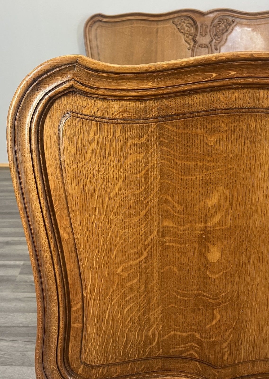 Bed Vintage French Louis XVI Double Bed Frame Oak Carved Headboard Lot 4606 photo 399.0