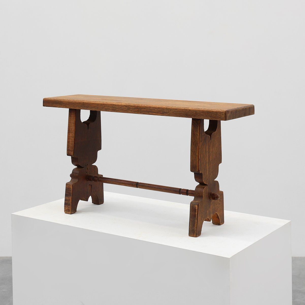 Rustic French Oak Bench, France, 1900s