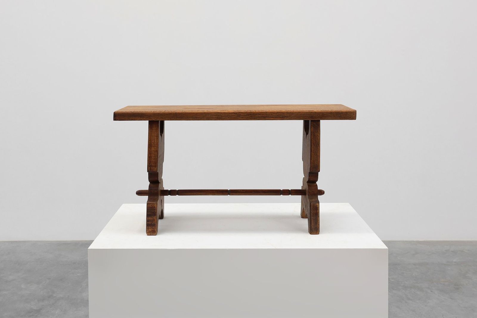 Rustic French Oak Bench, France, 1900s photo for sale