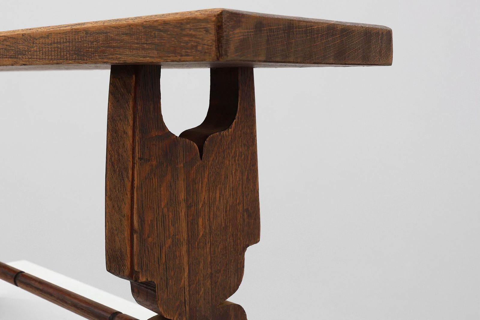 Rustic French Oak Bench, France, 1900s photo Furniture