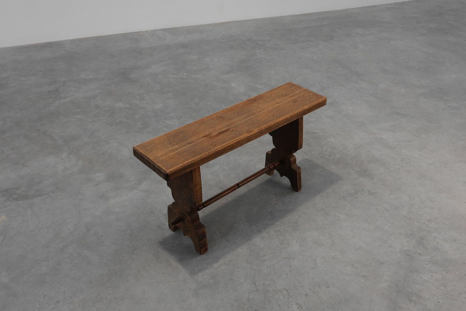 Rustic French Oak Bench, France, 1900s photo vintage
