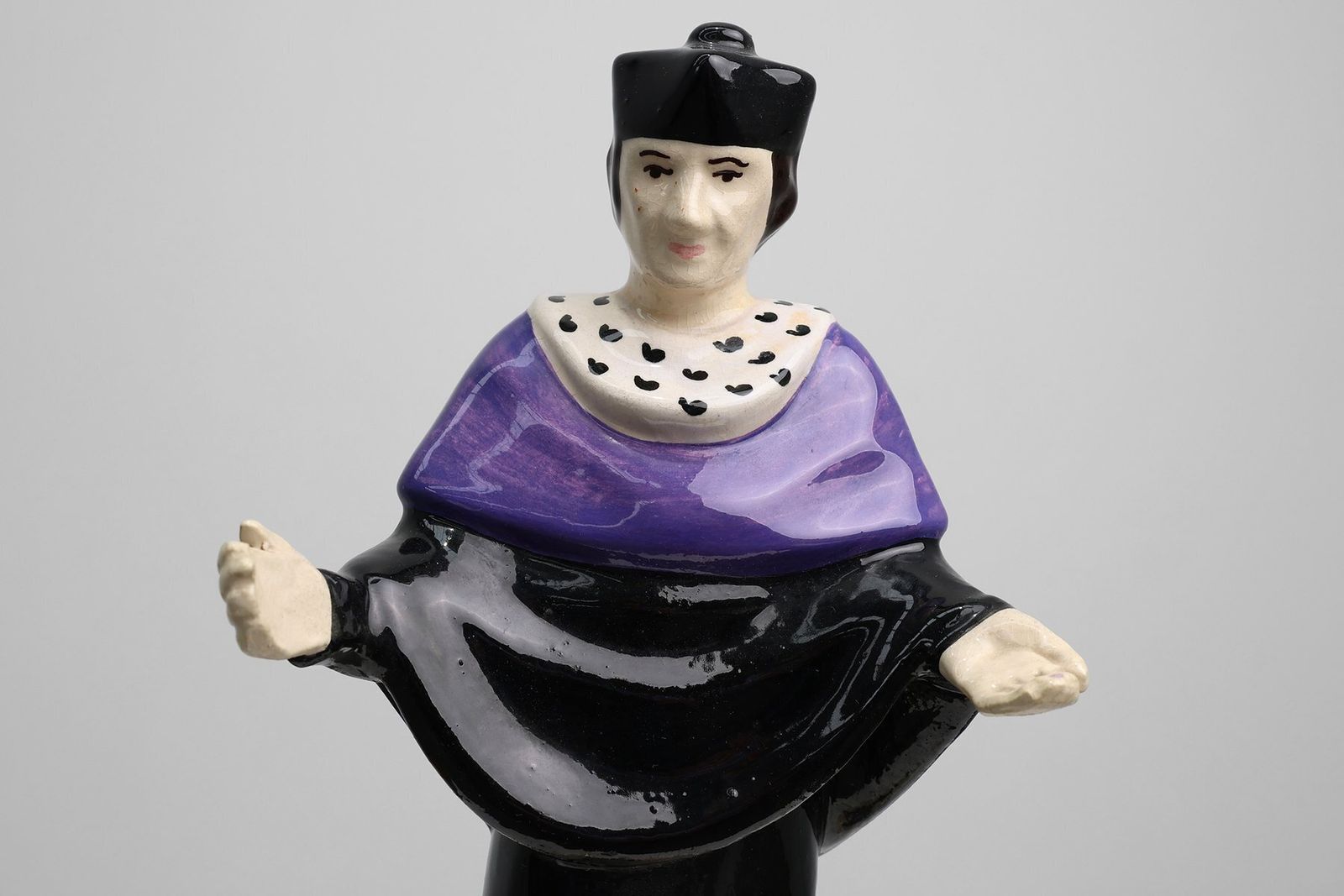 St. Yves Earthenware Statue By Jos Kervella For Henriot Quimper, France, 1947 photo for sale