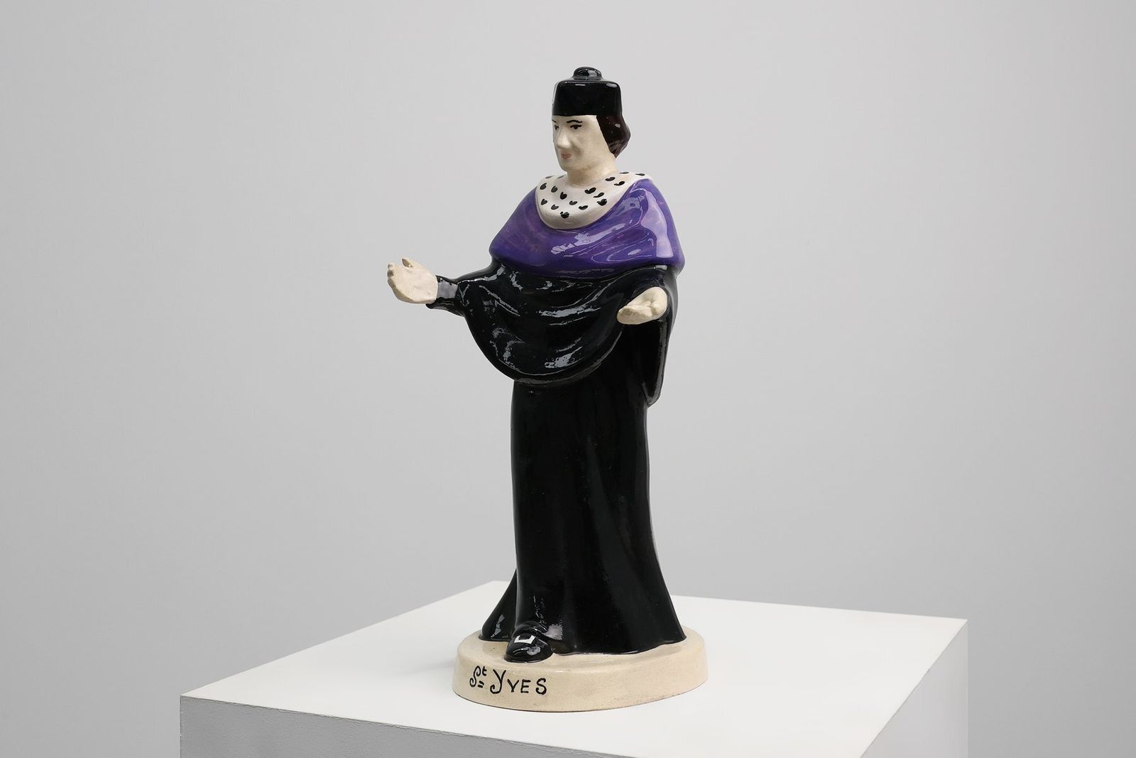 St. Yves Earthenware Statue By Jos Kervella For Henriot Quimper, France, 1947 photo 790.0