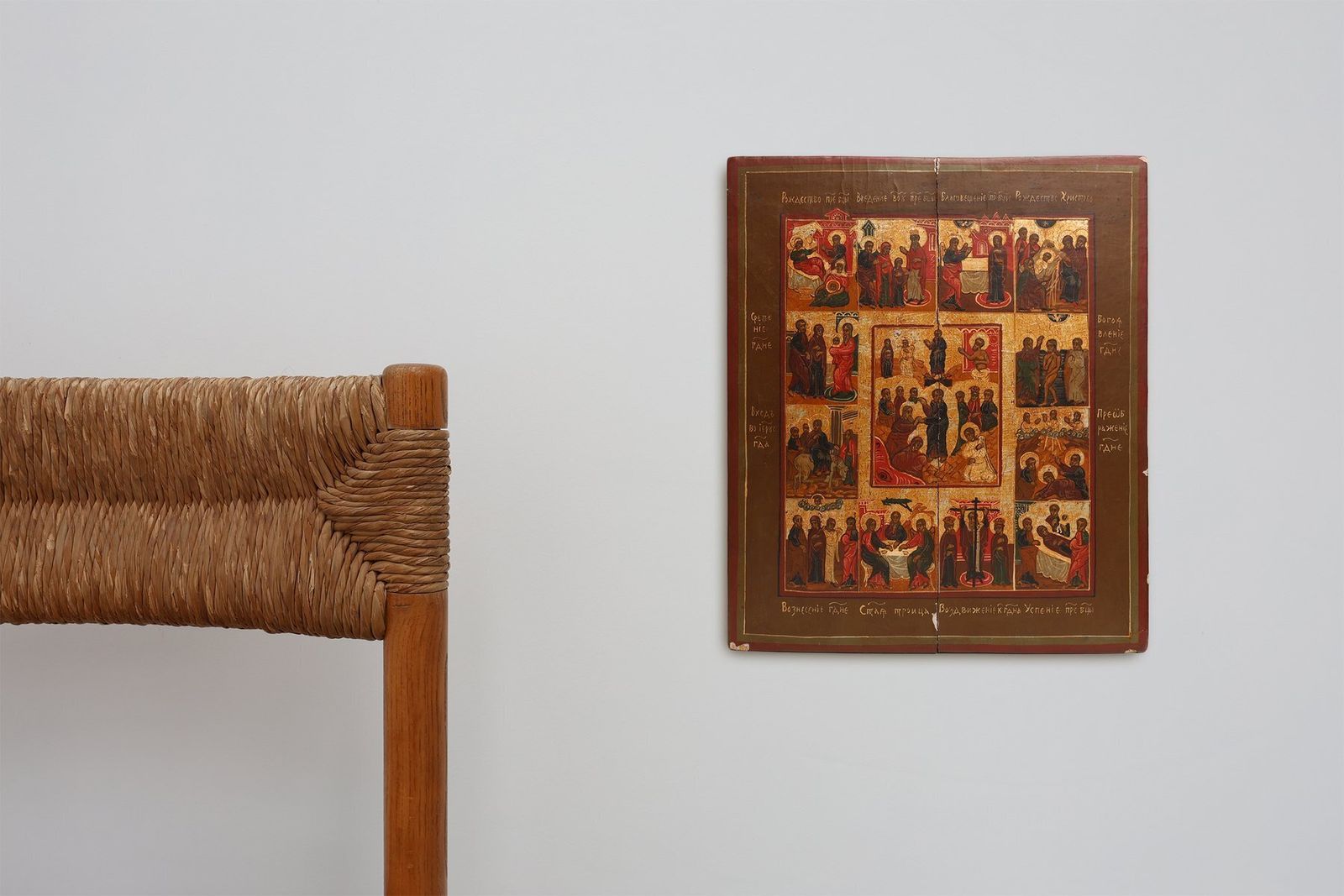 Religious Icon Of The Twelve Great Feasts, 1800s, Painting On Wood photo furniture