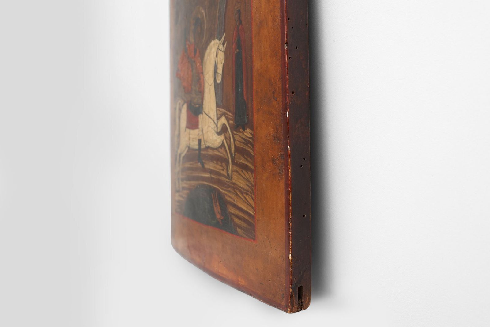 Religious Icon Of Saint George And The Dragon, 1800s, Painting On Wood photo buy
