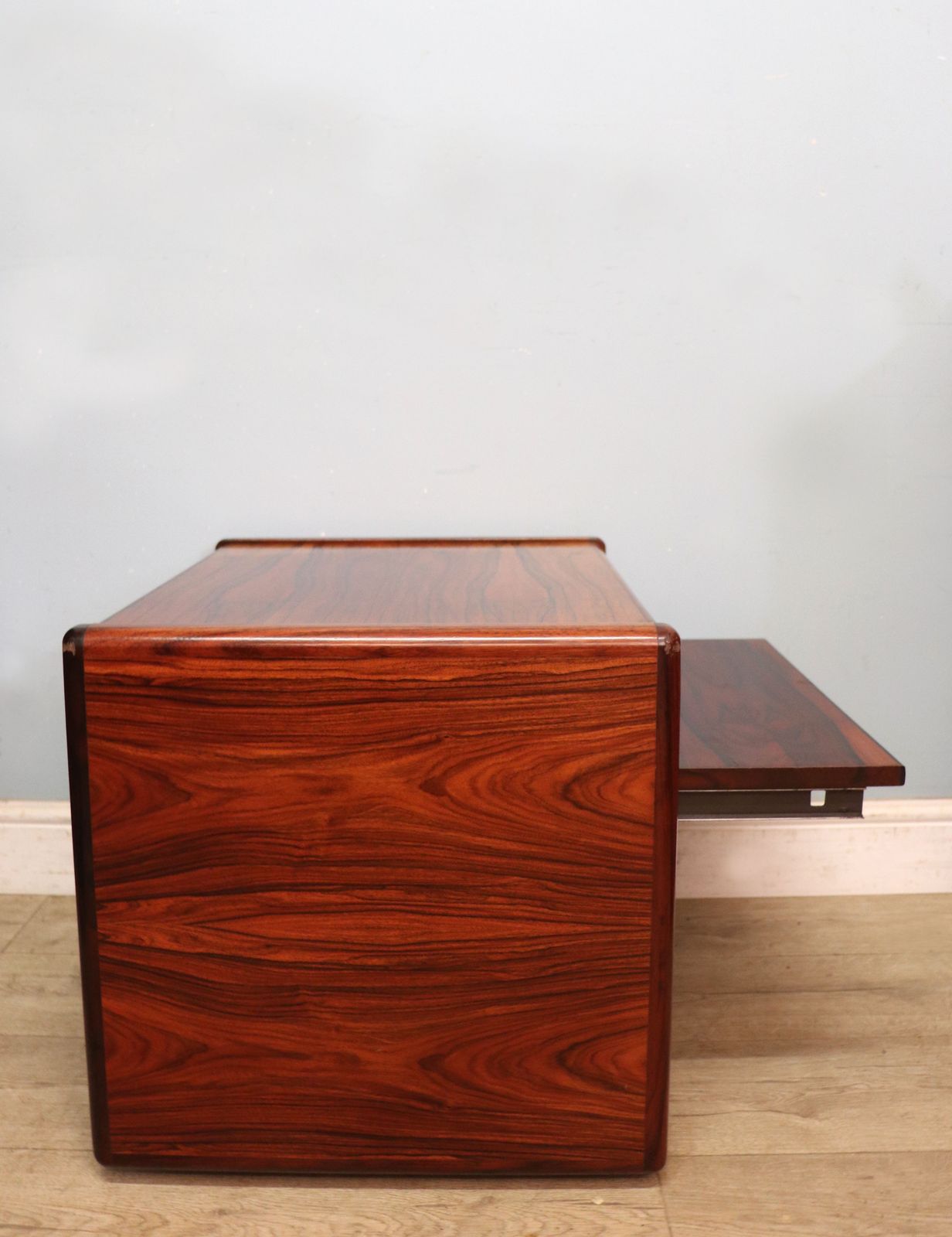 Furniture A Lovely Quality Mid Century Sumptuous Hardwood Veneered Television Stand photo