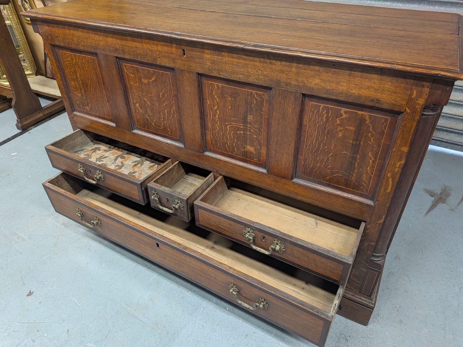 Georgian Solid Oak Mule Chest With 4 Drawers photo furniture