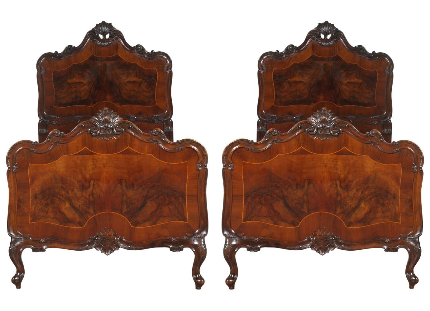Pair Of Testolini Double Beds, Venice, Early 20th Century