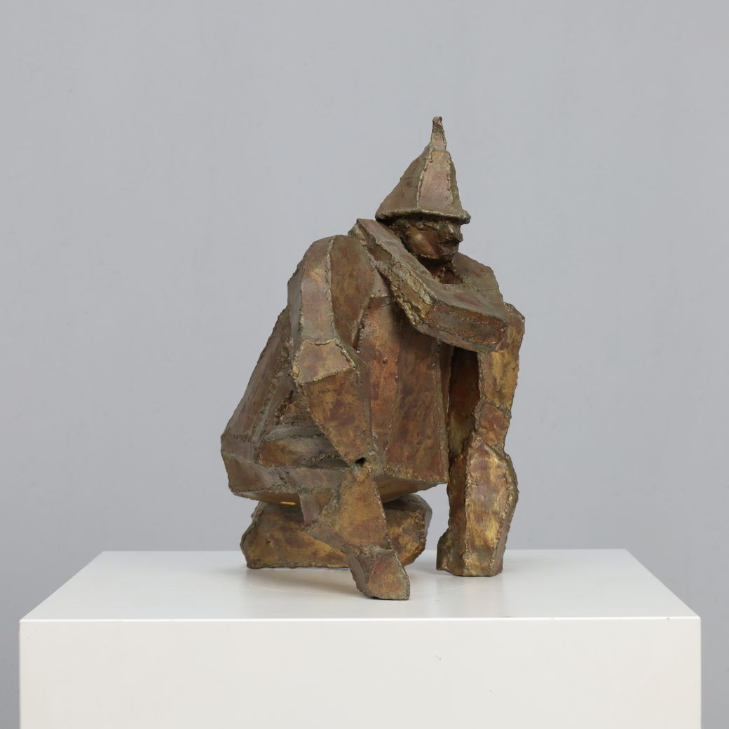 “Starke Jâan” Sculpture In Welded Steel By Louk Van Meurs, Netherlands, C. 1970s photo vintage