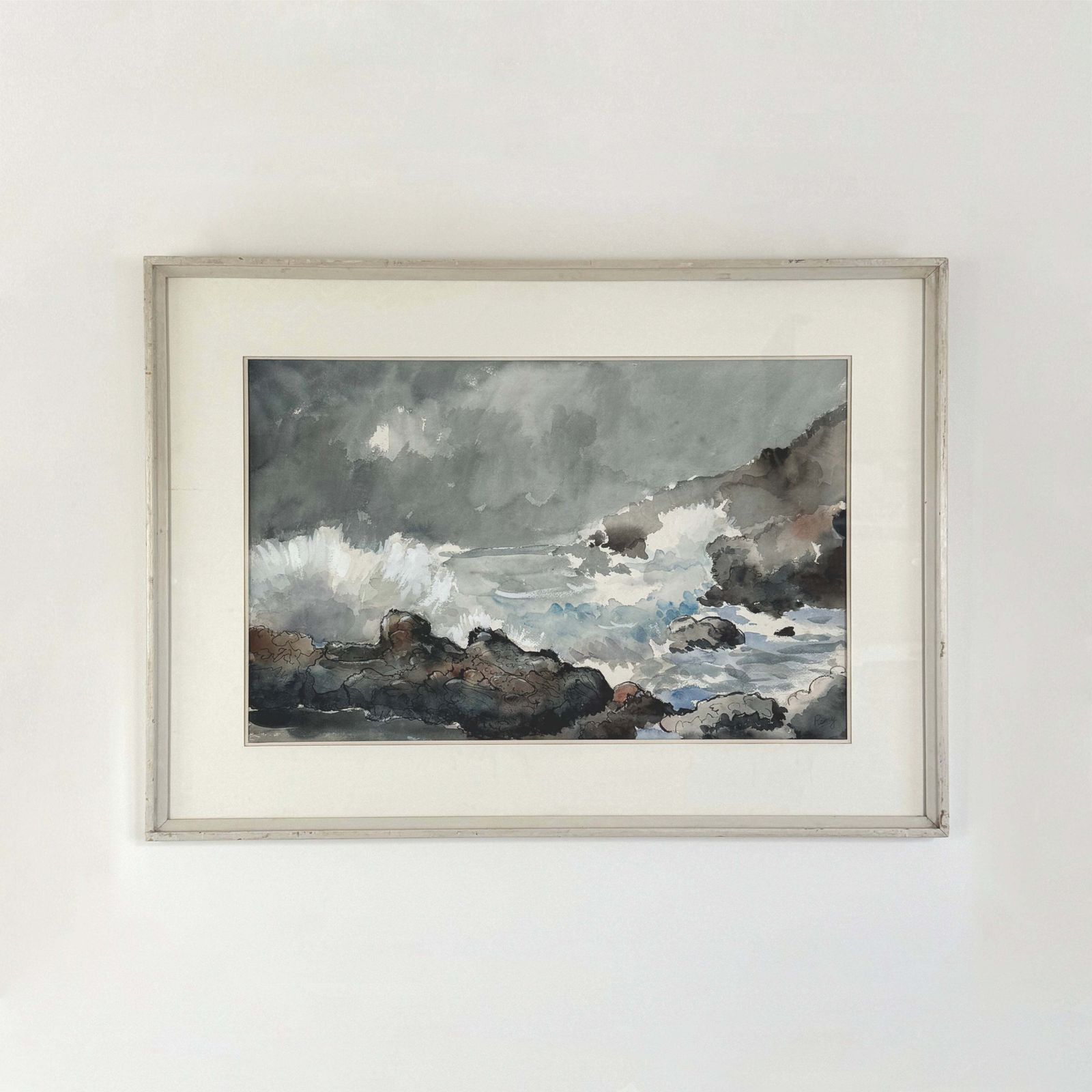 Adolphe Remy Large Watercolour And Charcoal Painting
