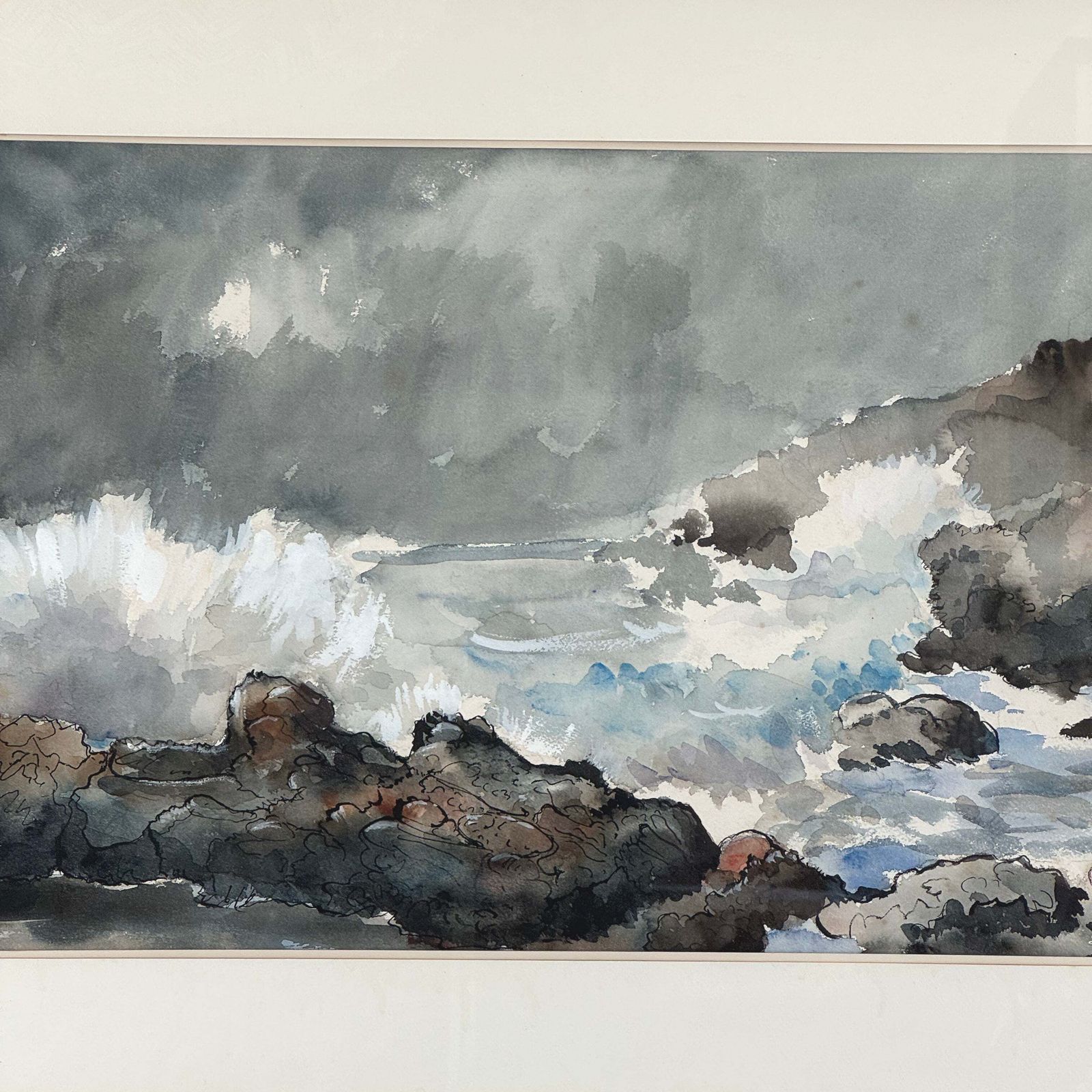 Adolphe Remy Large Watercolour And Charcoal Painting photo 300.0