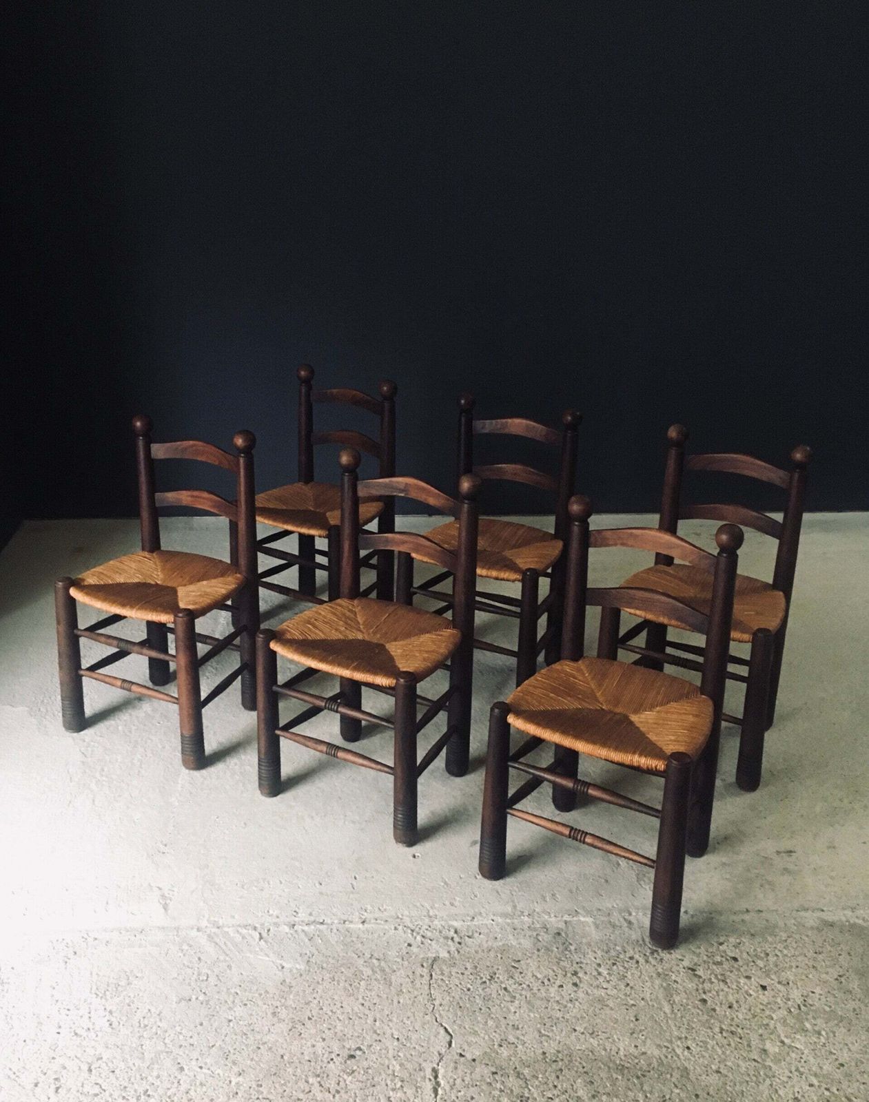 French Provincial Design Dining Chairs By Charles Dudouyt, France 1940's photo buy
