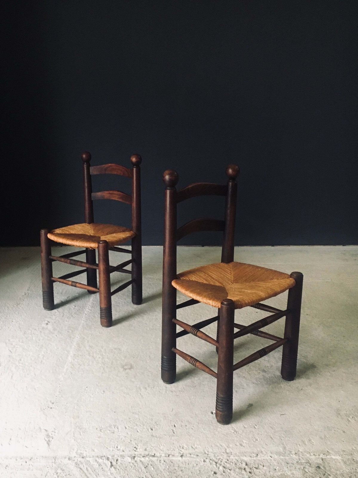 photo for sale French Provincial Design Dining Chairs By Charles Dudouyt, France 1940's