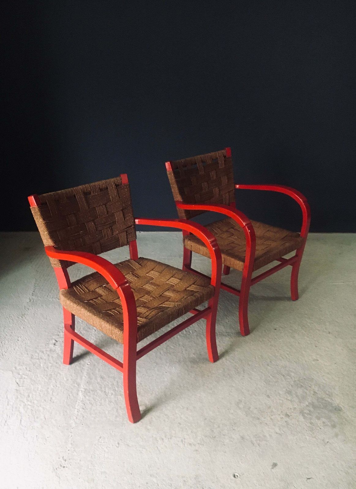 Mediterrane Design Fauteuils, Set Van 2 – Frankrijk, Ca. Jaren 1950 photo vintage